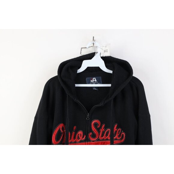 Vintage Mens XL Faded Spell Out Script Ohio State University Full Zip Hoodie - Picture 2 of 13